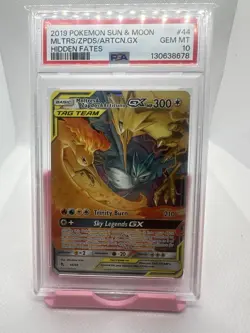 Pokemon Sun & Moon Hidden Fates Moltres Zapdos Articuno GX 44/68 PSA 10 Gem Mint - Image 1