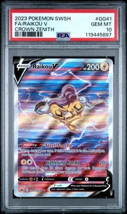 PSA 10 Raikou V GG41/GG70 Pokemon Sword Shield Crown Zenith Galarian Gallery - Image 1