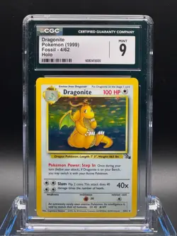 CGC 9 MINT ✨ - Dragonite 4/62 Fossil Holo - 1999 Pokemon - Image 1