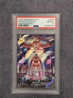 2023 Pokemon Crown Zenith Deoxys GG45 Full Art VMAX Sword Shield PSA 10 Gem Mint - Image 1