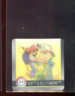 Ash and #25 Pikachu S-4 LP Artbox Premier Edition 1999 Lenticular Pokemon - Image 1