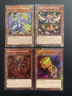 2025 YUGIOH RA04 1ST ED PLATINUM SECRET RARE FIRE HAND NM BONUS SET - Image 1