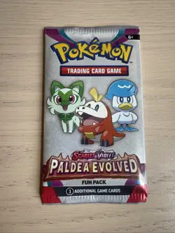 Pokemon Card - S&V Paldea Evolved - Fun Pack - 3 Cards - Factory Sealed Sample - Image 1
