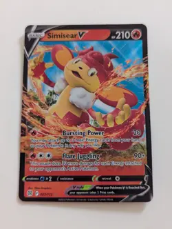 Pokemon Card - Simisear V 027/172 - Brilliant Stars - Ultra Rare NM - Image 1