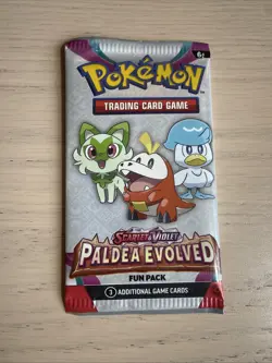 Pokemon Card - S&V Paldea Evolved - Fun Pack - 3 Cards - Factory Sealed Sample - Image 1
