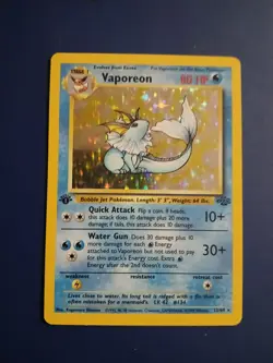 Vaporeon 12/64 Holo Rare 1st Edition Jungle Pokemon Card - Image 1