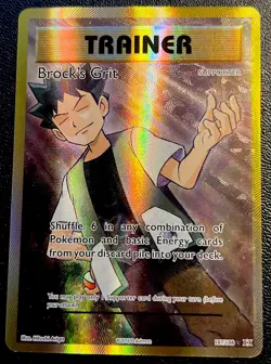 Brock's Grit 107/108 NM Ultra Rare Full Art Holo XY Evolutions Pokemon Card! - Image 1
