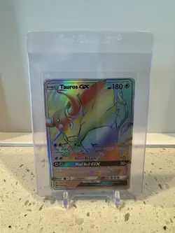 Pokemon TCG Tauros GX Rainbow Secret Rare Card 156/149 Sun & Moon - Image 1