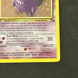Gengar 5/62 Fossil Holo First Edition Card Never Played (Thick Stamp)￼ - Image 5