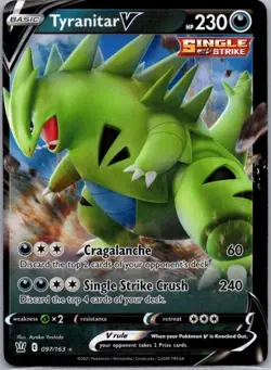 Pokemon Card Tyranitar V 097/163 Battle Styles - Near Mint - Image 1