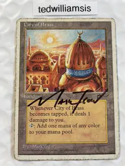 City of Brass MtG Chronicles Signed Autographed Mark Tedin Heavy Play - Image 1