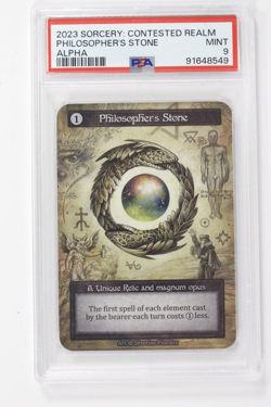 Sorcery Contested Realm Alpha Philosopher's Stone PSA 9 Mint - Image 1