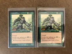 2 x CHILD OF GAEA Green Cards from Urza's Saga MTG 1998 Vintage - Image 1