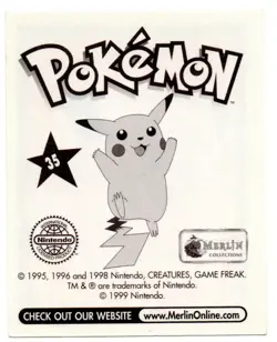 CLEFAIRY #035 CROMO / STICKER POKEMON SERIE 1 MERLIN 1999 DEL ALBUM ROJO - Image 2