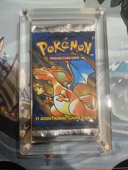 HEAVYU! 21.25g Pokemon Base Set Factory Sealed Booster Pack Charizard Art - Image 3