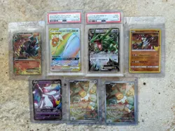 Pokemon Psa 8 Graded Lot Of 2 And 5 Full Art Holos. Full Art Evee , Rayquaza EX - Image 1