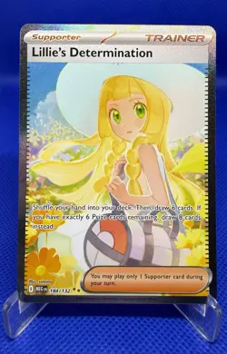 Pokemon TCG Lillie’s Determination Mega Evolution 184/132 SAR English NM In Hand - Image 1