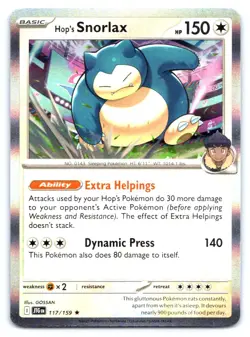 Hop's Snorlax Pokemon Holo Rare SV09: Journey Together 117/159 - Image 1