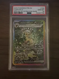 2025 Pokemon Prismatic Evolutions Leafeon ex Full Art SIR #144/131 PSA 10 - Image 1