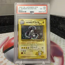 Pokemon 1998 Japanese Gym Lt. Surge’s Magneton Holo Vintage PSA 6 EX-MT - Image 1
