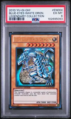 2010 YU-GI-OH! LEGEND COLL #EN004 BLUE-EYES WHITE DRAGON PSA 6 - Image 1