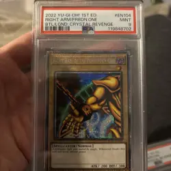 2022 Yugioh BLCR-EN104 Right Arm of the Forbidden One Starlight Rare 1st PSA 9 - Image 2