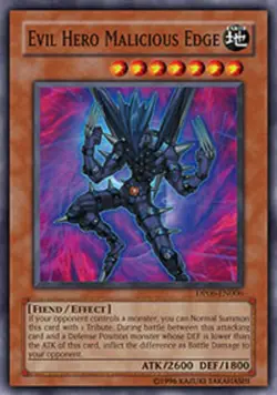 Yugioh! LP Evil Hero Malicious Edge - DP06-EN006 - Super Rare - 1st Edition Ligh - Image 1