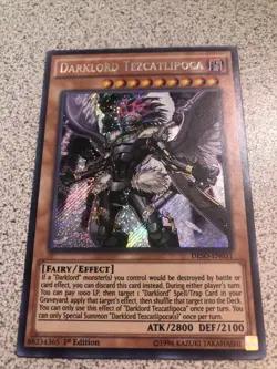 Darklord Tezcatlipoca DESO-EN031 Secret Rare 1st Edition LP Yugioh - Image 1