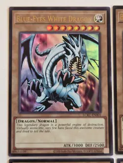 Blue-Eyes White Dragon LCKC-EN001 (Version 1 2 3 & 4) LOB SDK Art Yugioh Set VLP - Image 2
