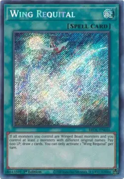 Yugioh! LP Wing Requital - BROL-EN016 - Secret Rare - 1st Edition Lightly Played - Image 1