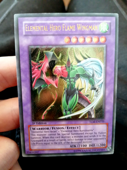 Yugioh Elemental Hero Flame Wingman TLM-EN035 Ultimate Rare 1st Ed Eng NM- - Image 1