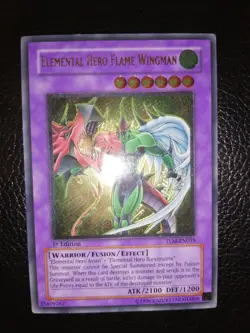 Yugioh Elemental Hero Flame Wingman TLM-EN035 Ultimate Rare 1st Ed Eng NM- - Image 3
