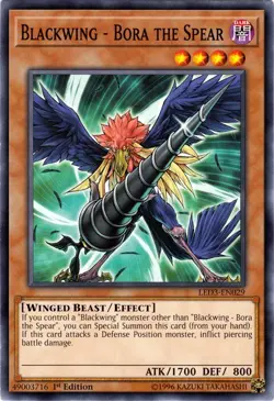 Yugioh! LP Blackwing - Bora the Spear - LED3-EN029 - Common - 1st Edition Lightl - Image 1