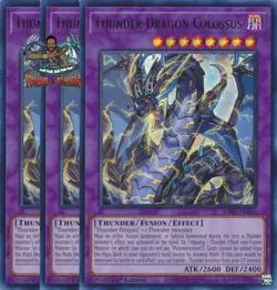 Yugioh! 3x Thunder Dragon Colossus RA03-EN036 Ultra Rare 1st Ed NM - Image 1