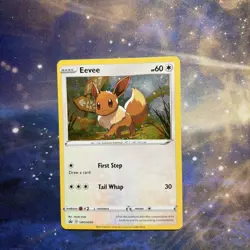 Eevee SWSH095 Black Star Promo *SWIRL* Cosmo Holo Pokemon TCG Card MINT COND - Image 1