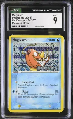 CGC 9 MINT Magikarp 2005 EX Deoxys 64/107 Reverse Holo STAMPED Pokemon Card - Image 1