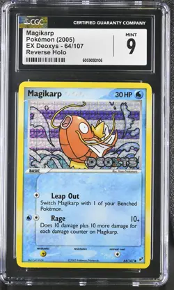 CGC 9 MINT Magikarp 2005 EX Deoxys 64/107 Reverse Holo STAMPED Pokemon Card - Image 1