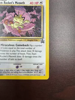 Team Rocket’s Meowth English Black Star Promo No 18 Pokemon Card MP+ - Image 5