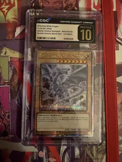 Yu-Gi-Oh Blue-Eyes White Dragon Quarter Century Secret Rare Card RA04-EN108 - Image 1