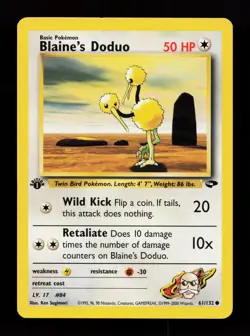 Doduo 48/102 Common Base Set 1st Edition Pokemon Card - Image 1