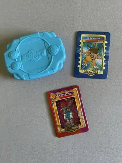 Set of 2 Vintage Digimon Metal Tin Trading Cards with Case 2000 Taco Bell - Image 1