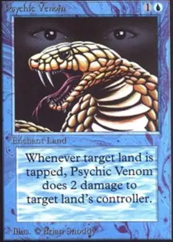 1x Psychic Venom Moderate Play, English 2nd Edition Unlimited MTG Magic - Image 1