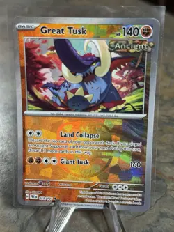 Great Tusk (Master Ball) 055/131 Pokemon TCG Rare Prismatic Evolutions Holo (NM) - Image 1