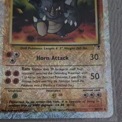 Pokemon 2002 Legendary Collection RHYDON Reverse Holo 35/110 LP/MP - Image 4