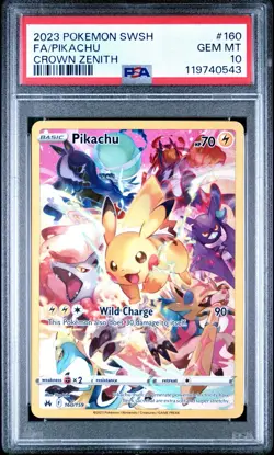 Pokemon SWSH Pikachu Crown Zenith 160/159 Full Art Secret Rare PSA 10 - Image 1
