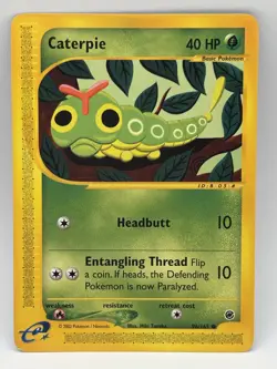 Pokemon TCG Caterpie 96/165 Expedition Regular Common Lightly Played - Image 1