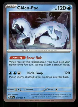 2024 Near Mint Pokemon 056/191 H Chien-Pao Holo Surging Sparks SSP English - Image 1