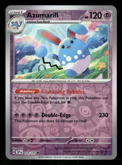 2024 Near Mint Pokemon 074/191 H Azumarill Reverse Surging Sparks SSP English - Image 1