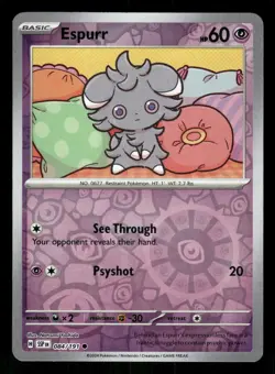 2024 Near Mint Pokemon 084/191 H Espurr Reverse Surging Sparks SSP English - Image 1