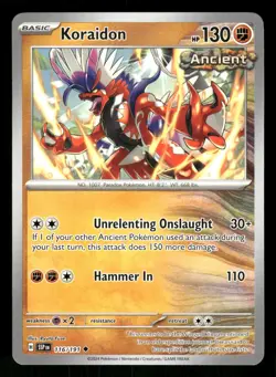 2024 Near Mint Pokemon 116/191 H Koraidon Non Holo Surging Sparks SSP English - Image 1